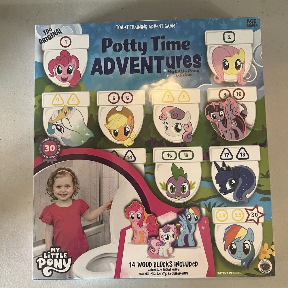 Potty Time Adventures Potty Training Chart My Little Pony 14 Wood Blocks Sealed